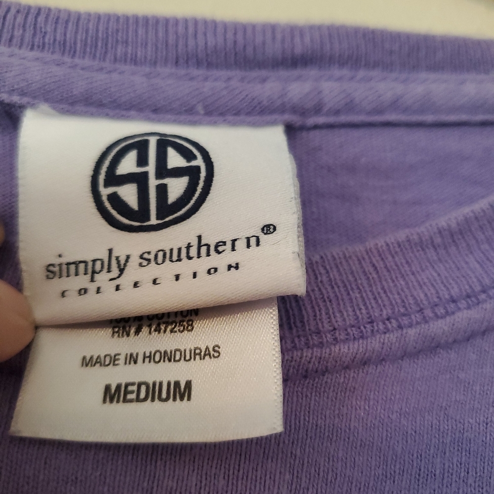 Simply Southern Scrub Life Purple Tee Medium - Picture 3 of 3
